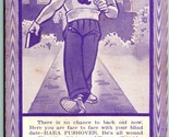 1941 Comic Blind Date Rara Pushover  Exhibit Supply Arcade Card Postcard... - $4.90