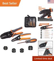 iCrimp Ratchet Wire Crimping Tool Set, 5 Interchangeable Jaws for Heat S... - $57.86