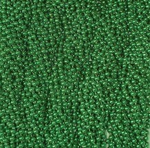 12 Green Round Mardi Gras Beads Necklaces Party Favors 1 Dozen Lot - £3.92 GBP