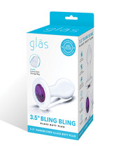 Glas 3.5&quot; Bling Bling Glass Butt Plug - Clear - £18.52 GBP