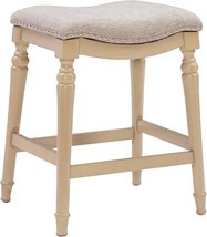 Counter Stool By Powell Hayes, White With Grey Wash. - £75.87 GBP