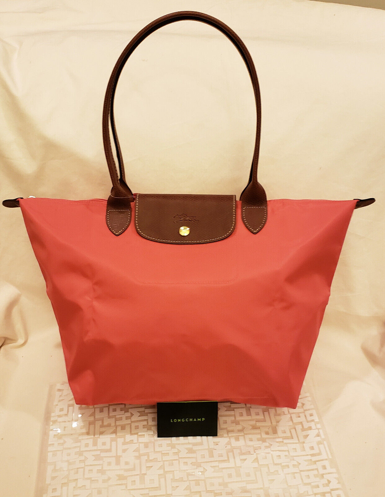 Primary image for Longchamp Le Pliage Shopping Modele Depose Handbag/Shoulder Bag Sz- L Pink