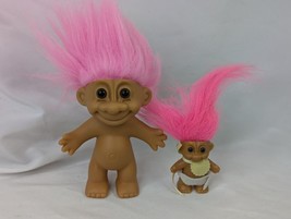 Russ Baby Troll Figure Pink Hair Bib Diaper 2 Inch Lot - $11.66