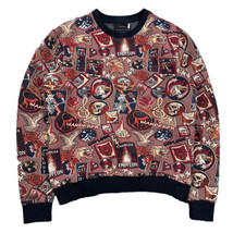 Zara Men’s Jacquard Quilted Stranger Emotions Printed Pullover Sweatshir... - $34.64