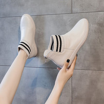 Matching high top shoes girls korean fashion short boots women s spring and autumn flat thumb200