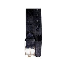 Men's Belvedere Belt Genuine Ostrich Leg Up to Size 44 #2000 Navy image 2