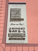 Front Strike Matchbook Cover  Shiver’s Bar B-Q  Homestead,Florida  gmg  unstruck - £9.54 GBP