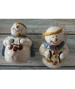Holiday ~ Christmas ~ Snowman Angels ~ Ceramic ~ Salt &amp; Pepper Shakers (56) - €30,15 EUR