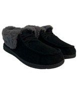 Tommy Bahama Slippers Mens 9 Black Knit Faux Fur Lining Indoor Outdoor S... - $54.14 CAD