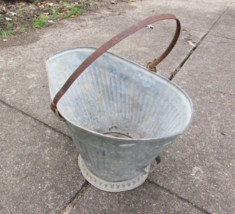Vintage Galvanized Coal Bucket Ash Scuttle #17 - £19.16 GBP