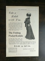 Vintage 1901 Eastman Kodak Company Folding Pocket Cameras Full Page Original Ad - £5.19 GBP
