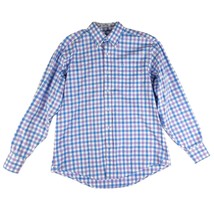 Southern Tide Men&#39;s M Blue Purple Check Long Sleeve Button Down Dress Shirt - £19.26 GBP