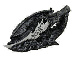Saurian Athame Decorative Dragon Fantasy Knife With Hand Painted Holder - £37.29 GBP