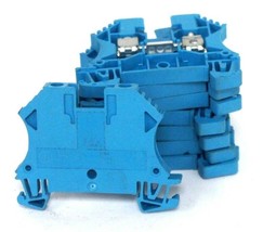 Lot Of 8 Allen Bradley 1492-J4 Terminal Blocks 4MM Blue FEED-THRU - £11.02 GBP