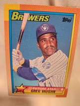 1990 Topps Greg Vaughn Future Star Milwaukee Brewers Baseball Card #57 - £1.55 GBP