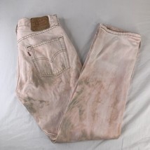 VINTAGE Levis 501 Jeans Mens 32x30 Pink Dyed Straight Leg Button Fly Denim USA - £54.52 GBP