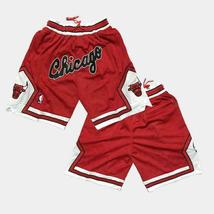 Chicago Bulls Basketball Shorts with Pockets RED Chicago S-3XL - £40.01 GBP