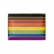 Rainbow Flag Pin New Inclusive Design Lgbtq Gay Lesbian Pride Black Brown Stripe - £6.25 GBP+