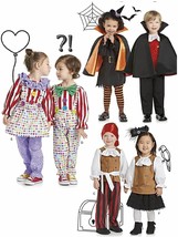 Simplicity Sewing Pattern 8727 Costumes Clown Witch Pirate Vampire Toddlers Size - £7.85 GBP