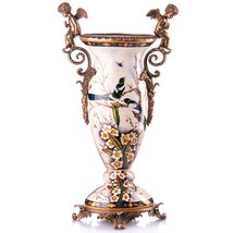 Exquisite Porcelain And Bronze Vase With Angelic Motifs - £394.58 GBP