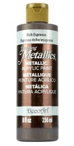 DecoArt Dazzling Metallic Acrylic Paint, Rich Espresso Brown, 8 Fl. Oz - £10.19 GBP