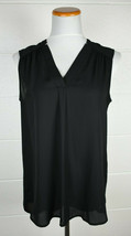 Womens Pleione Sleeveless Black Tunic Blouse Top S - $8.91