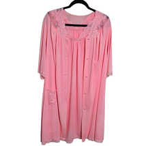 Shadowline Large Pink Lace Nightgown &amp; Robe Peignoir Romantic Set - $45.99