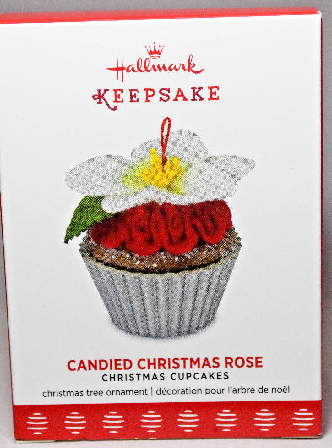 Hallmark: Candied Christmas Rose Christmas Cupcake Series 8th Keepsake Ornament - £11.50 GBP