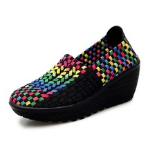 New Women Sneakers Summer Casual Shoes Woven Flat Platform Women&#39;s Shoes Breath  - £30.82 GBP