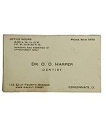 Vtg 1920&#39;s Cincinnati Ohio Dentist Business Card Ottie O Harper East Fou... - $12.95 CAD