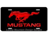 Ford Mustang Inspired Art Red on Black FLAT Aluminum Novelty License Tag... - $17.99