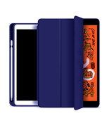 Silicone Rubber Flip Case W/Pen Holder Wake Sensor DARK BLUE for iPad 5/... - $14.92