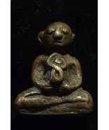 Thai amulet phra pidta brass size 3 cm. talisman, old, authentic, rare, ... - $39.60