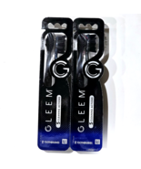 2 Pack 2 Gleem Toothbrushes 5 Cleaning Actions Soft Double The Brush Black - $35.39 CAD