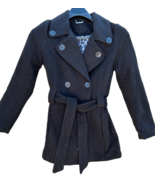 JOUJOU women&#39;s S double-breasted wool blend black over coat - $60.09 CAD