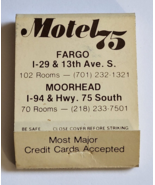 MOTEL 75 FARGO AND MOORHEAD HOTEL ADVERTISING MATCHBOOK VINTAGE RETRO USA - $26.04 CAD