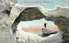 SHEBOYGAN WI~ICE SCENE LACKE (sp) MICHIGAN~WHEELOCK 1908  POSTCARD-NEAT ... - $6.12