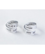 Never Fucking Give Up Ring Cancer Survivor ring Victory Jewelry Cancer A... - £19.98 GBP