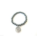 Hematite Spiral Bracelet Charm Stretch Reiki Healing Crystal Protection - $12.61