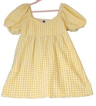 OLD NAVY Womens ALL-DAY Mini Dress Seersucker Gingham Yellow White Sz L ... - £19.51 GBP