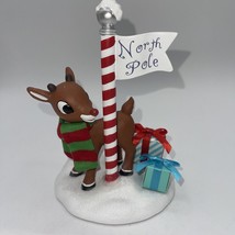 Rudolph The Red Nose Reindeer North Pole Table Top 6.5” EUC Rare - £30.77 GBP