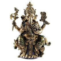 Ganesha Statue 8&quot; Cold Cast Resin Good Quality Hindu Deity Elephant God Ganesh - £34.32 GBP