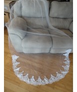 NEW 9 FT WEDDING VEIL WHITE BRIDE BRIDAL ELEGANT LACE CATHEDRAL WEDDING ... - €54,15 EUR