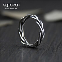 Handmade Viking Jewelry Real 100% 925 Sterling Silver Rings For Women Braided Wi - £21.02 GBP