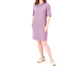 zuda Twill French Terry Dress with Hoodie- Antique Violet, 2X - £19.85 GBP