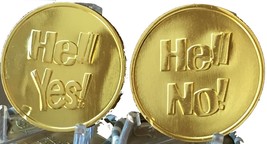 Hell Yes - Hell No Flipping Coin Gold Color Decision Maker Flip Medallio... - £4.27 GBP