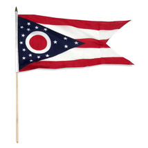 1 Dozen 12&quot;x18&quot; Ohio State Stick Flags 12x18in Handheld - $485.73 MXN