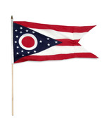 1 Dozen 12&quot;x18&quot; Ohio State Stick Flags 12x18in Handheld - $487.89 MXN