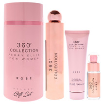 360 Rose by Perry Ellis for Women - 3 Pc Gift Set 3.4oz EDP Spray, 0.25o... - $632.02 MXN