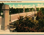 Washington Bridge Wilmington DE Delaware Linen Postcard I5 - $3.91
